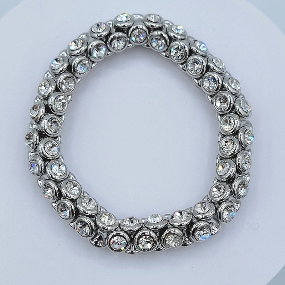 Silver Bracelet With Crystals #2337